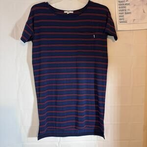 Vans striped t-shirt dress red & Navy striped Size S
